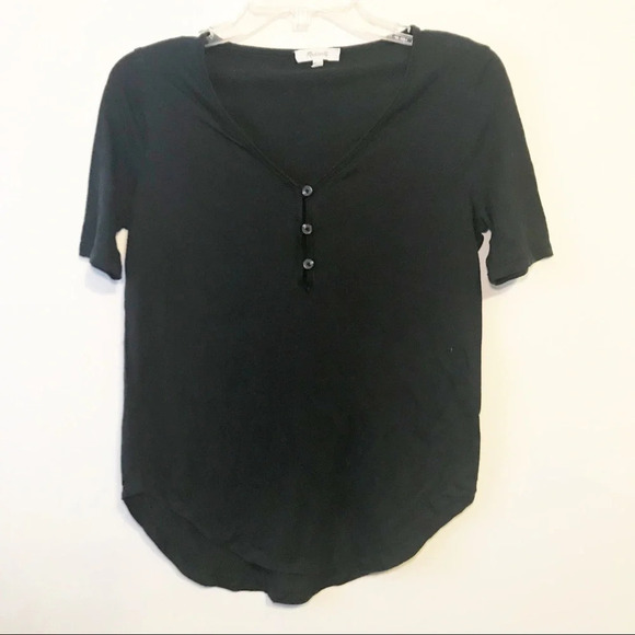 Madewell Black Short Sleeve Top Sz XS - Picture 2 of 8